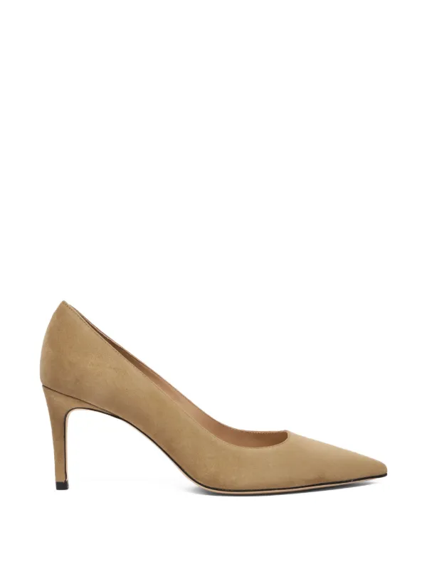 Stuart Weitzman Pointed Stuart Suede Pumps in Neutrals