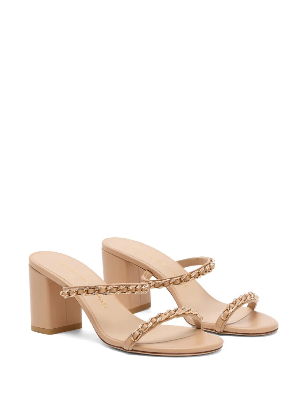 Stuart Weitzman Soluxe sandalen met kristallen en bandje Beige