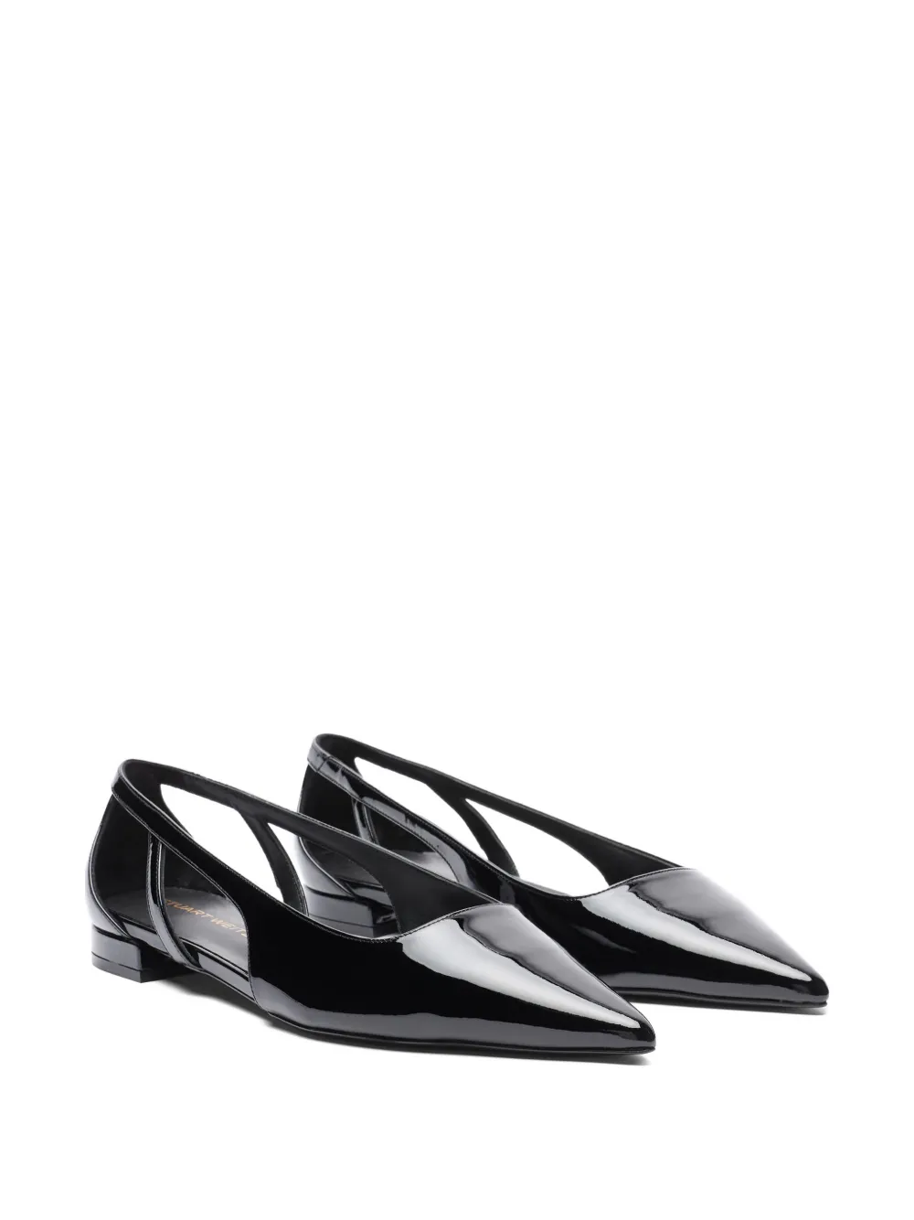 Stuart Weitzman Power uitgesneden loafers met puntige neus Zwart