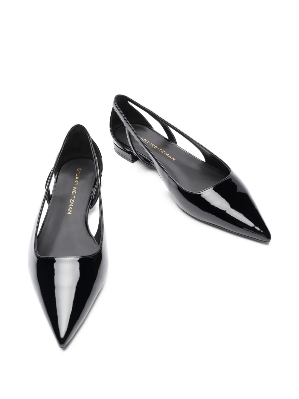 Stuart Weitzman Power uitgesneden loafers met puntige neus Zwart