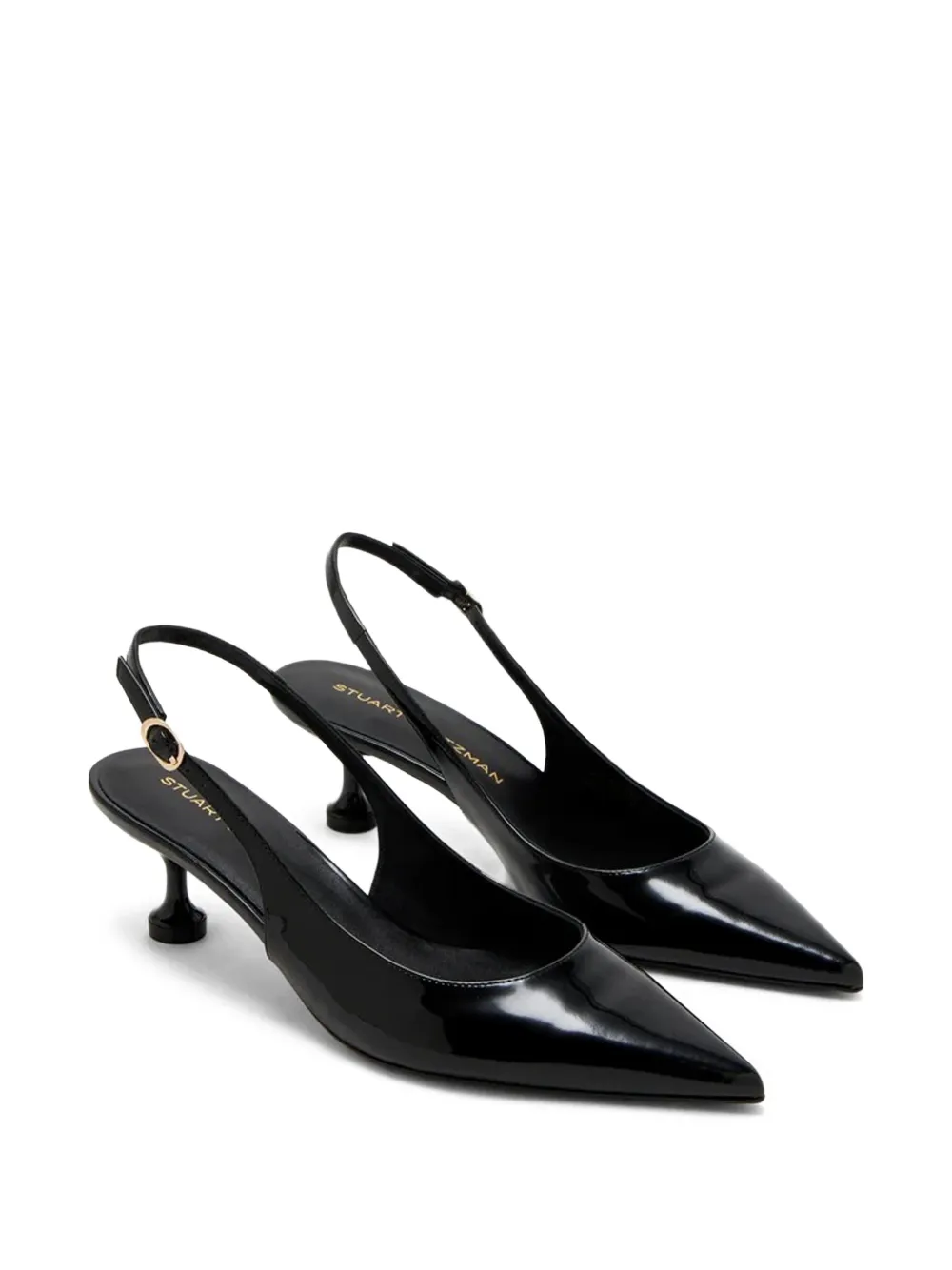 Stuart Weitzman Eva slingback pumps met puntige neus Zwart