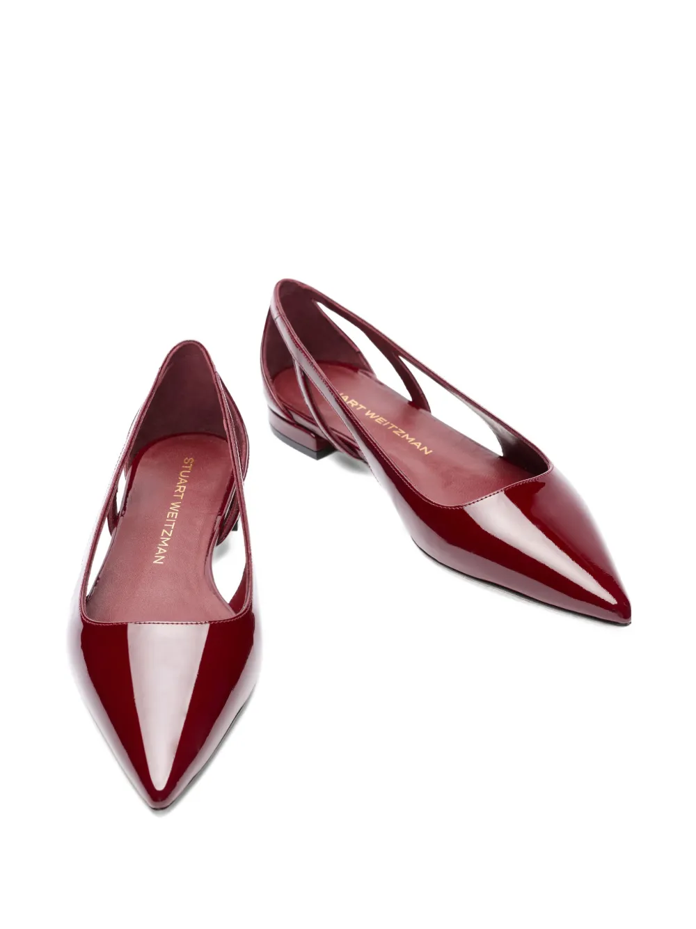 Stuart Weitzman cut-out ballet flats Rood