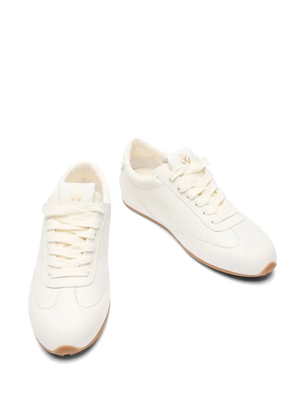 Stuart Weitzman Colton sneakers met dubbele veters Beige