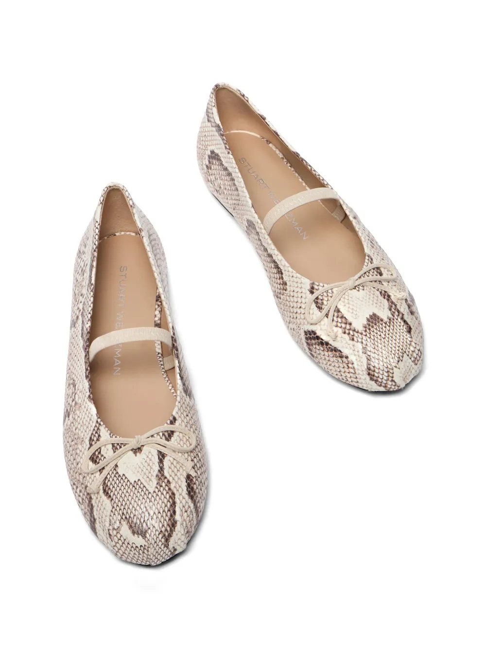 Stuart Weitzman Prima Bow ballet mary jane Beige