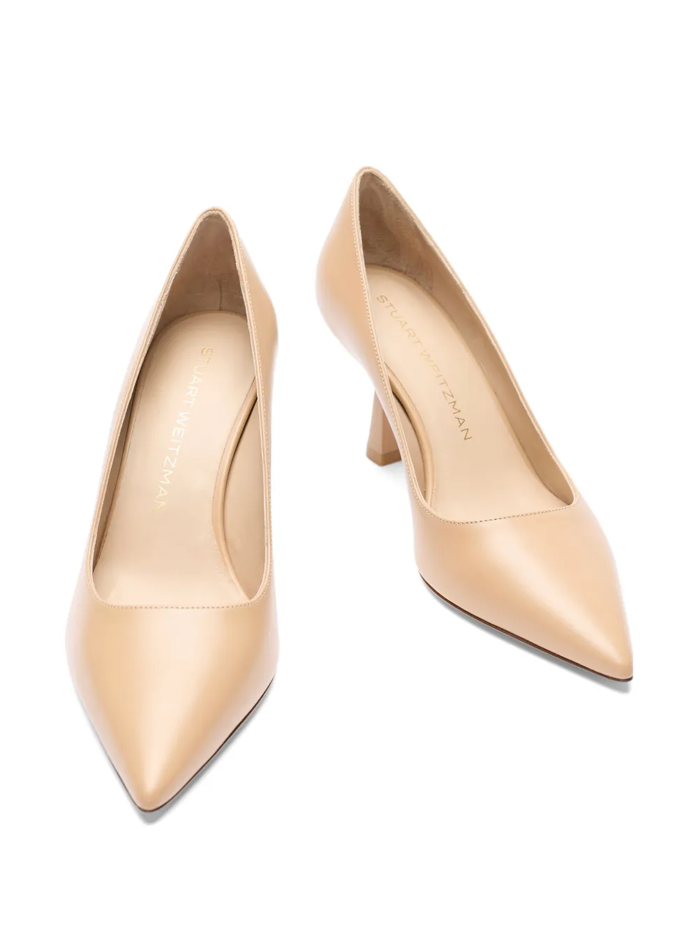 Stuart Weitzman Pumps met puntige neus Beige