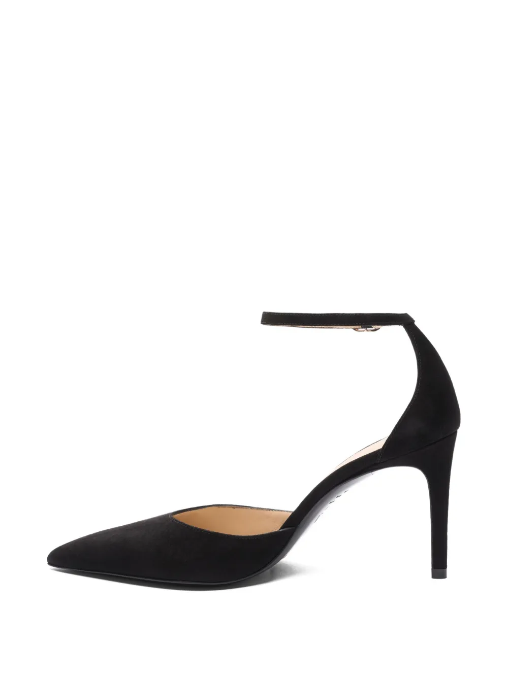 Stuart Weitzman 85mm ankle-strap pointed pumps Zwart