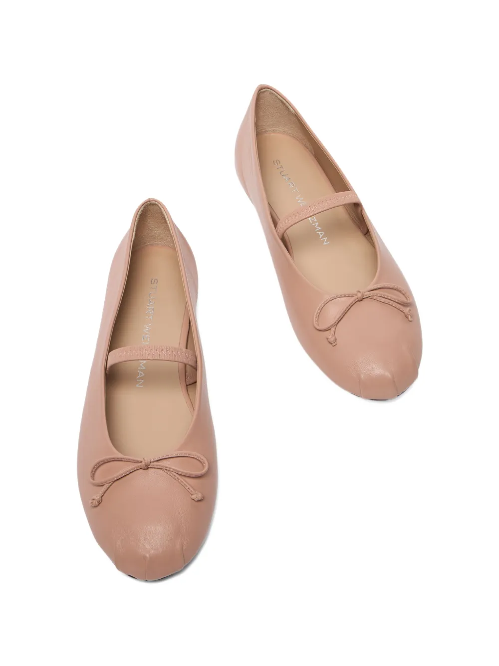 Stuart Weitzman Ballerina's met elastische band verfraaid met strik Roze