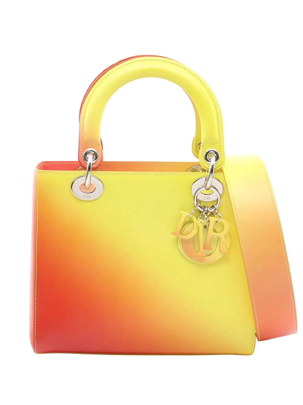 Christian Dior Pre-Owned 2010-2026 Medium Ombre Calfskin Lady Dior satchel - Giallo