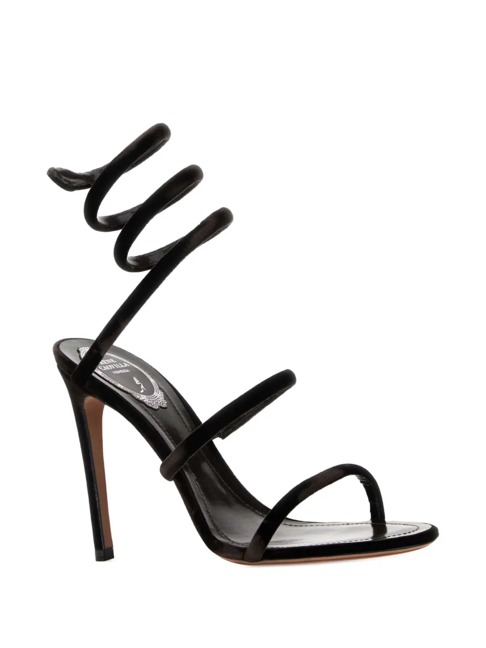 René Caovilla dark brown spiral-strap sandals Bruin