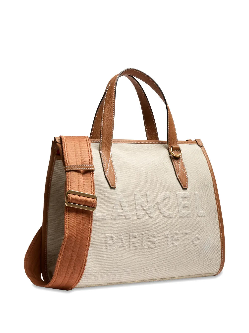 Lancel Day shopper met leren afwerking Beige