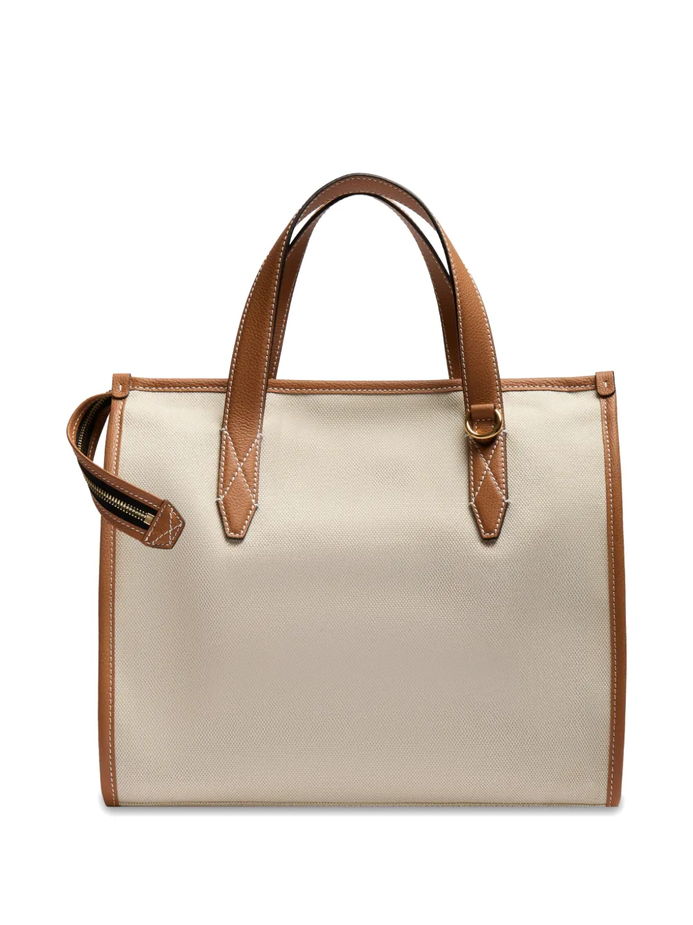 Lancel Day Embossed Leather Trim Tote Bag - Neutrals 