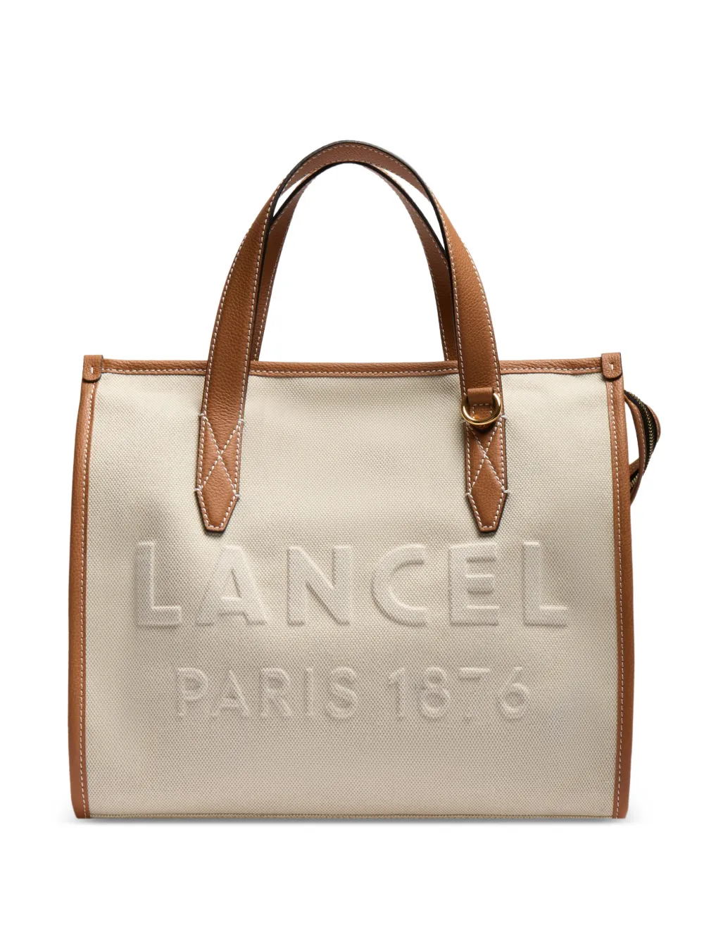 Lancel Day embossed leather trim tote bag - Toni neutri