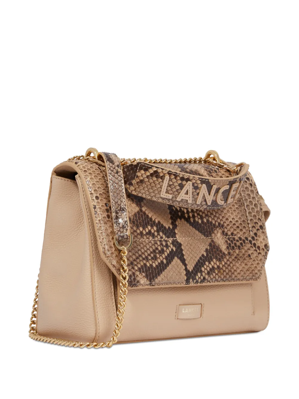 Lancel M crossbodytas met logodetail en omslag Beige