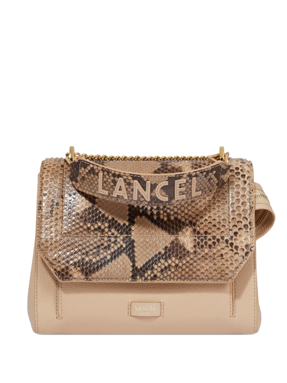 Lancel M flap logo-detail cross body bag - Toni neutri