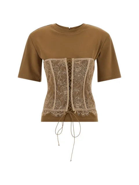 Giuseppe Di Morabito lace-detail corset-appliqué T-shirt