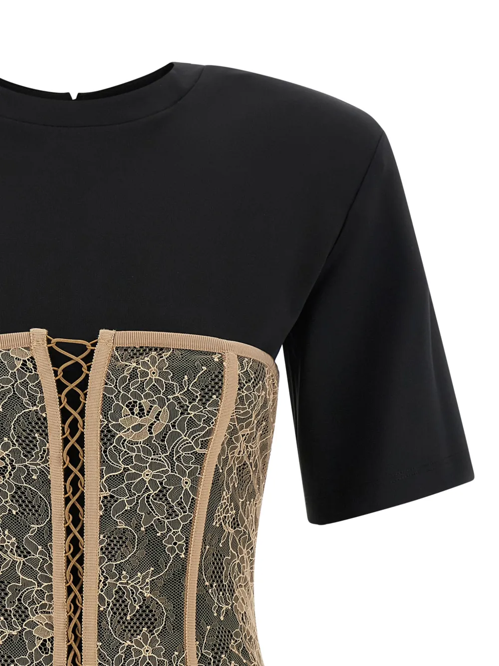  Giuseppe Di Morabito Lace-appliqué T-shirt - Black 