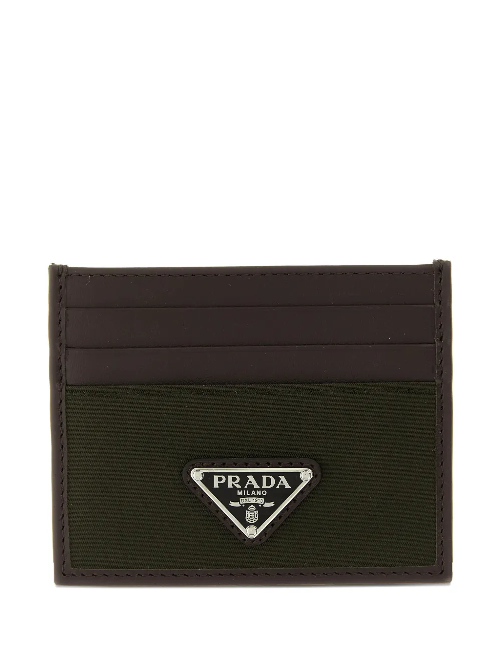 Prada Speedrock triangle-logo card holder - Marrone