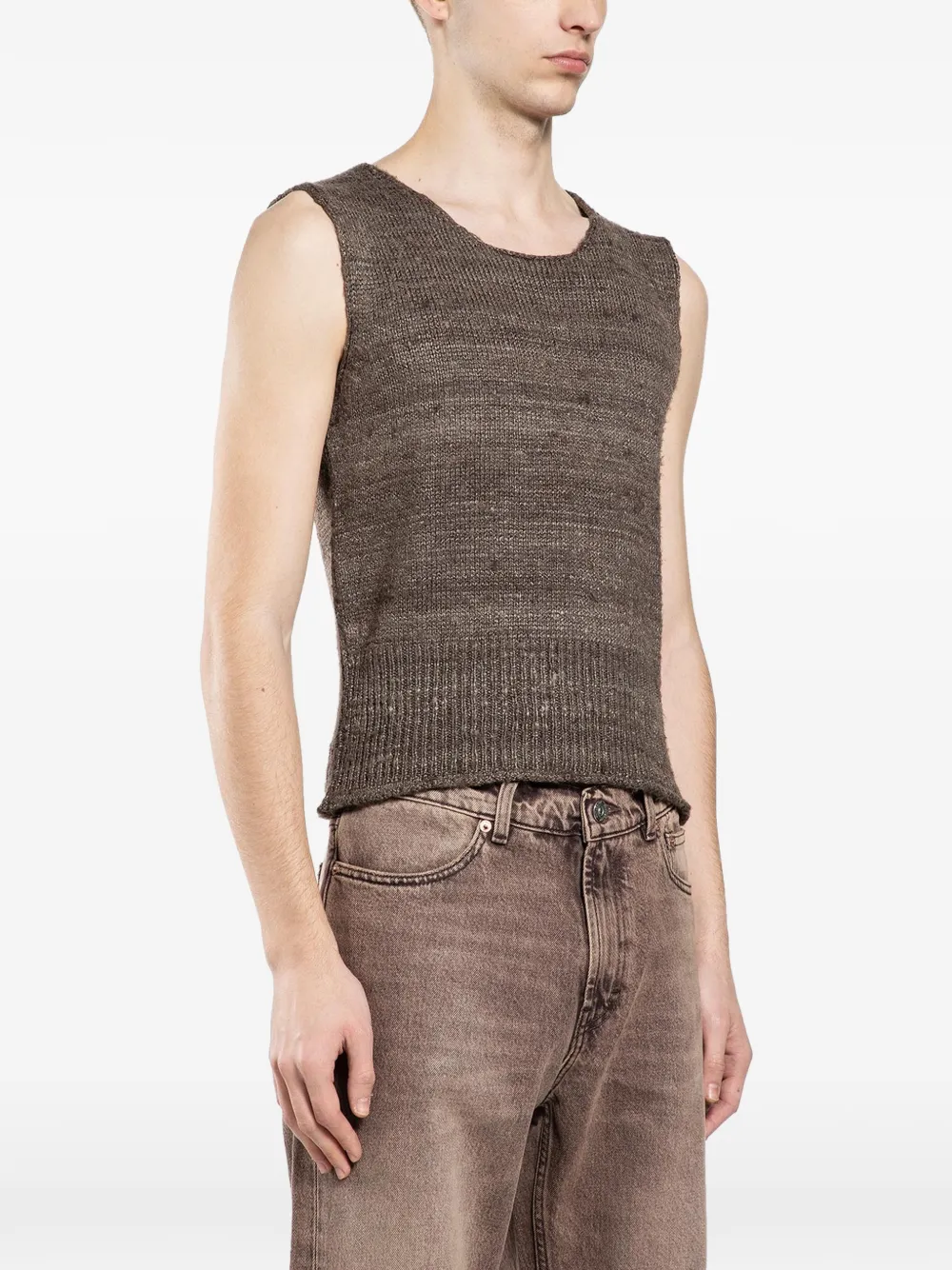 OUR LEGACY ribbed-hem top - Marrone