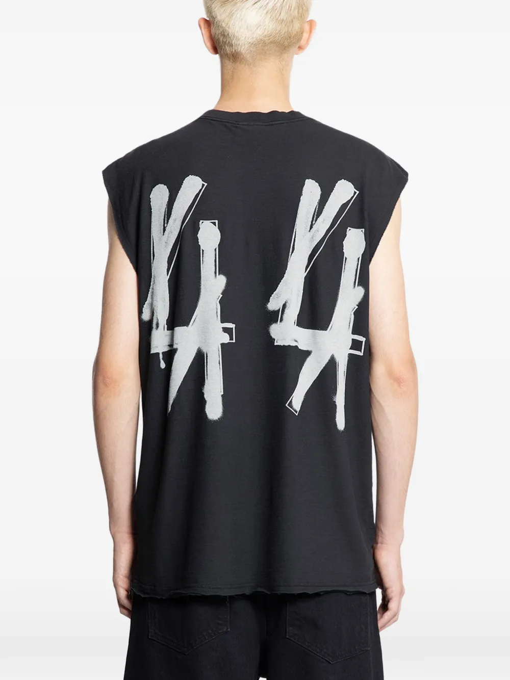  44 Label Group Graff Jersey Sleeveless Top - Black 