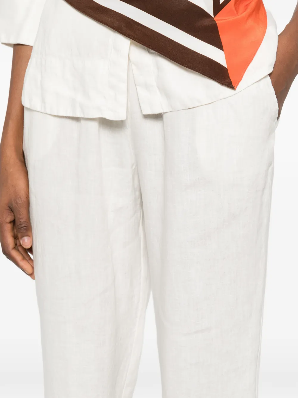 Rosso 35 Elasticated Trousers In White