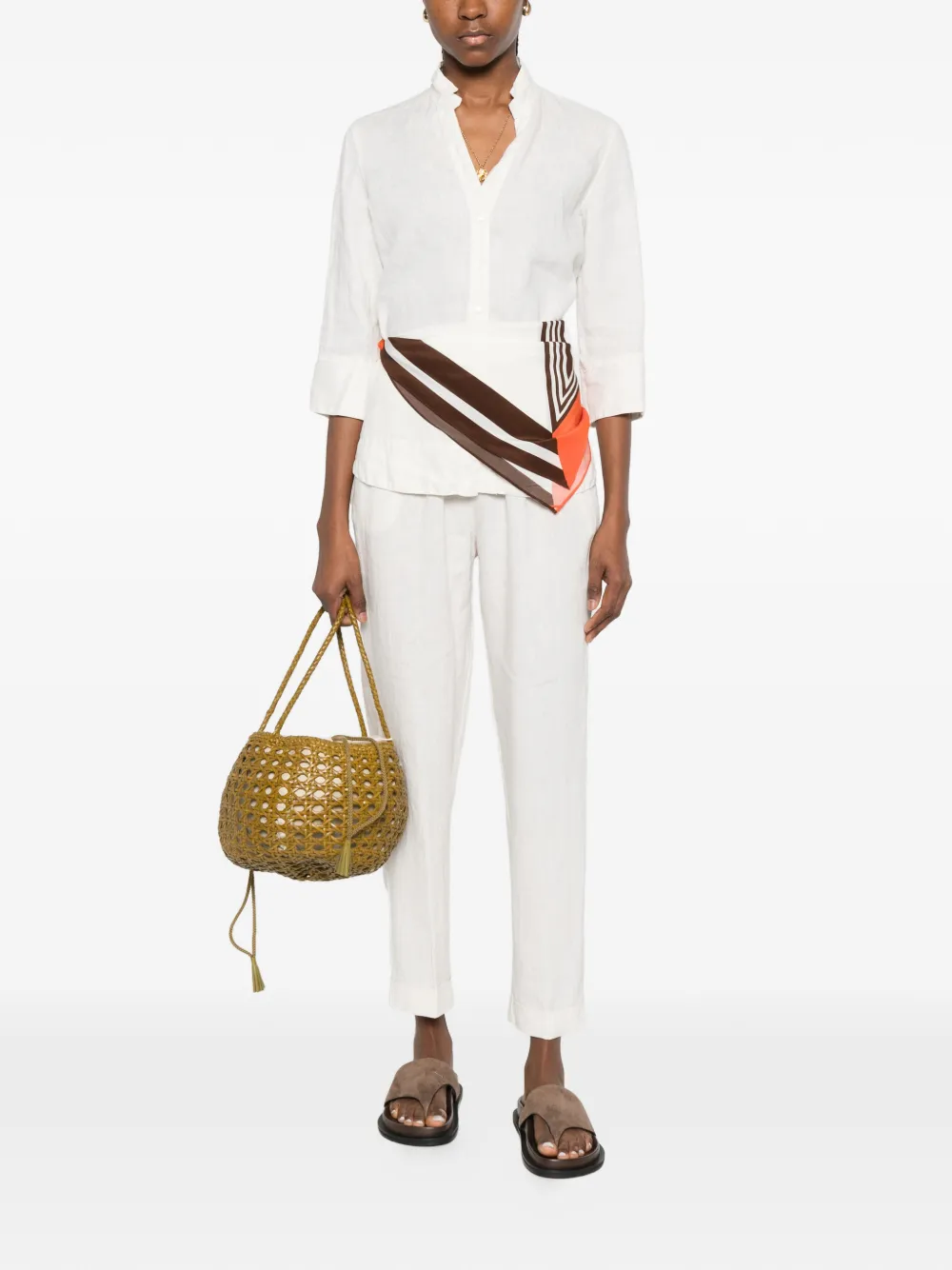 Rosso 35 Elasticated Trousers In White