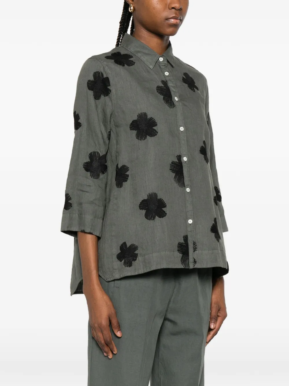  Rosso 35 Floral Shirt - Green 