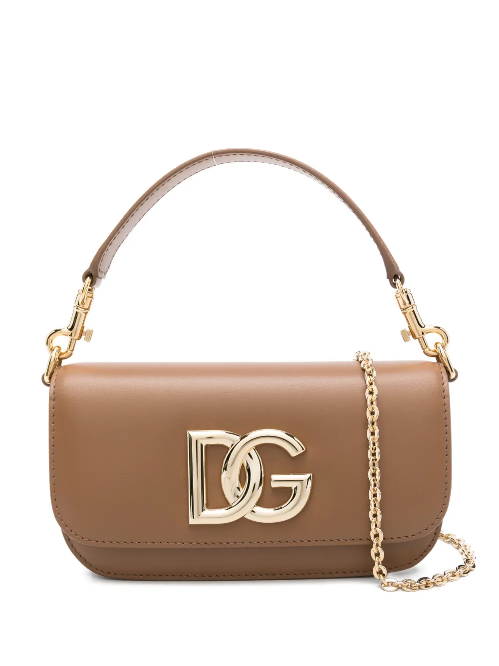 Dolce & Gabbana logo-plaque leather cross body bag - Marrone