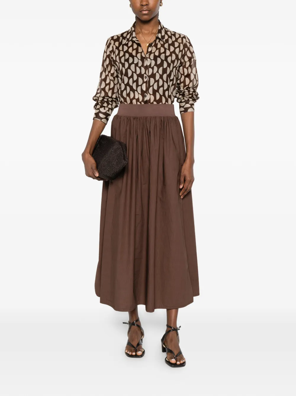  Rosso 35 Circle Print Shirt - Brown 