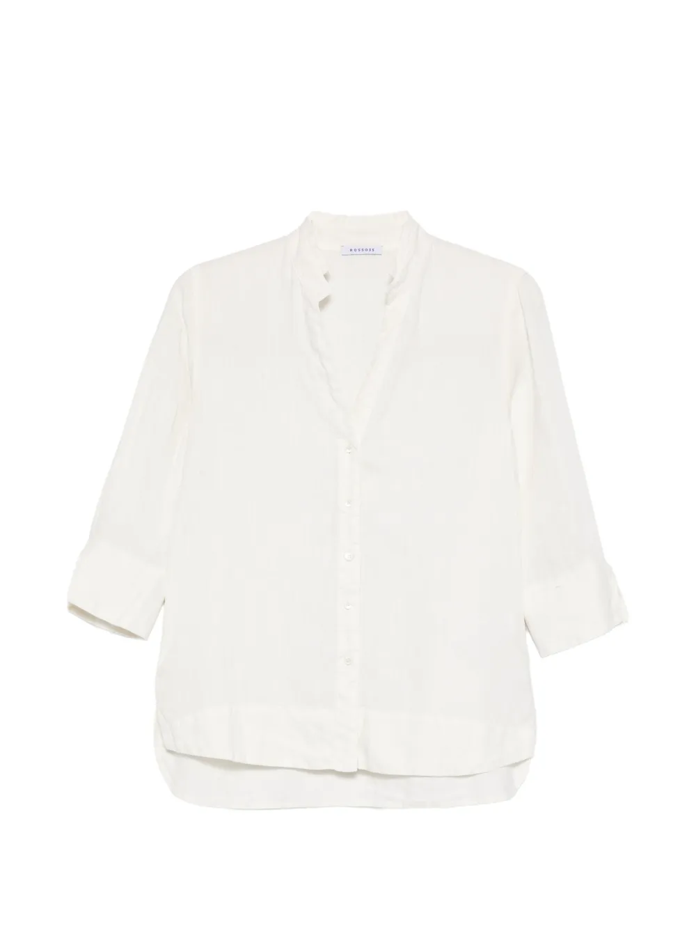 Rosso 35 Buttoned Three-quarter-sleeve Shirt In White
