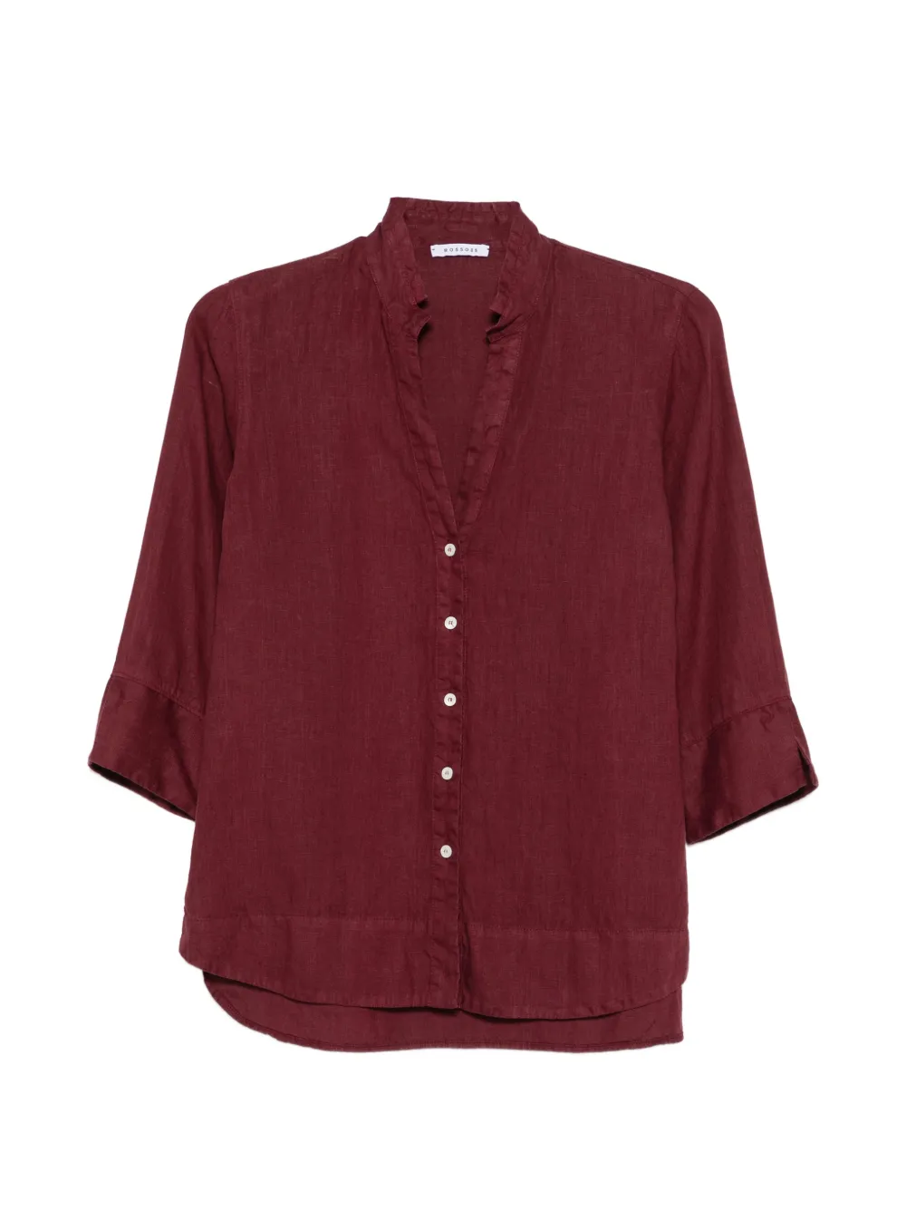 Rosso 35 Button Three-quarter Sleeve Shirt In Brown