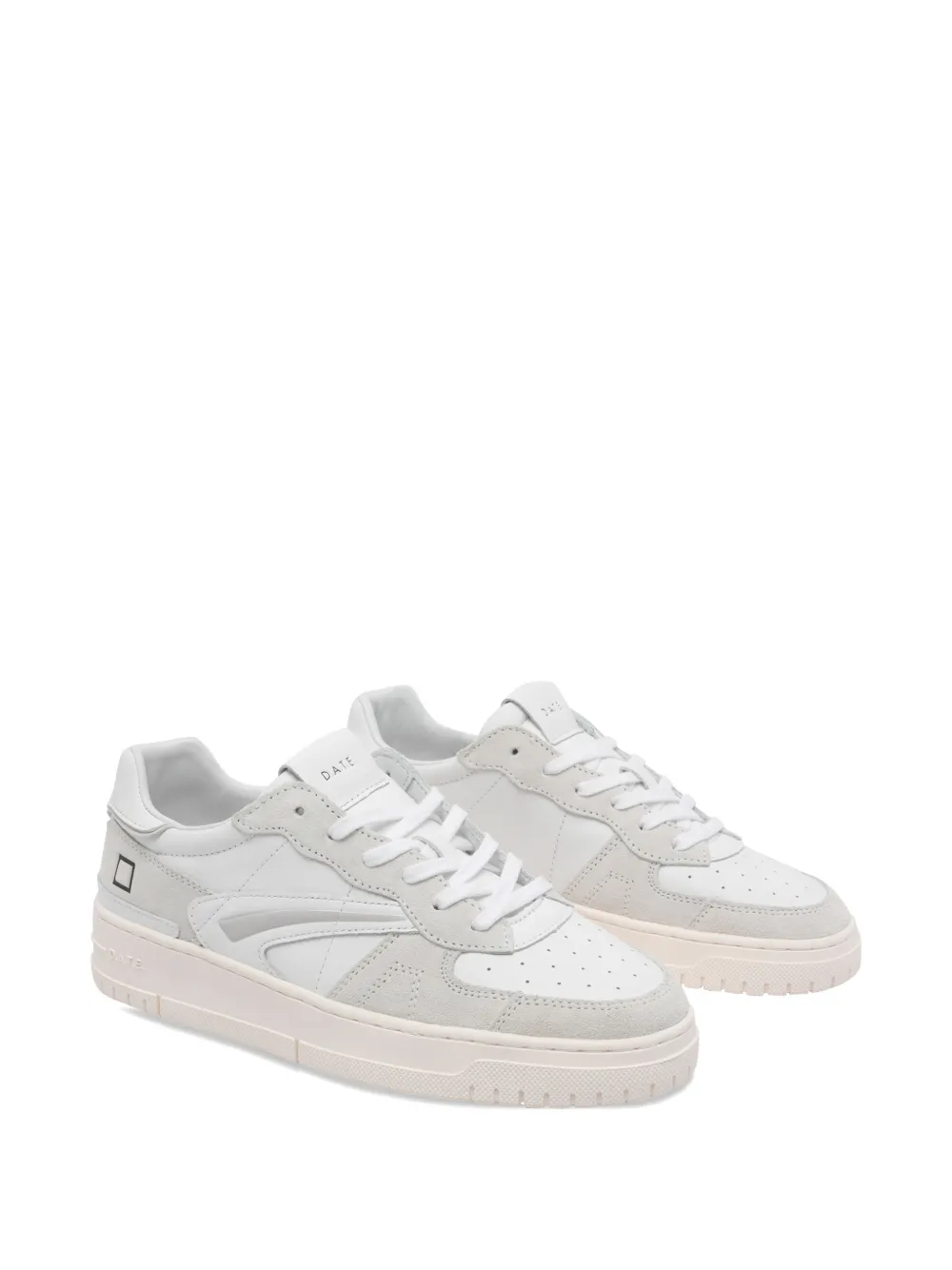 D.A.T.E. Torneo round-toe leather sneakers Wit