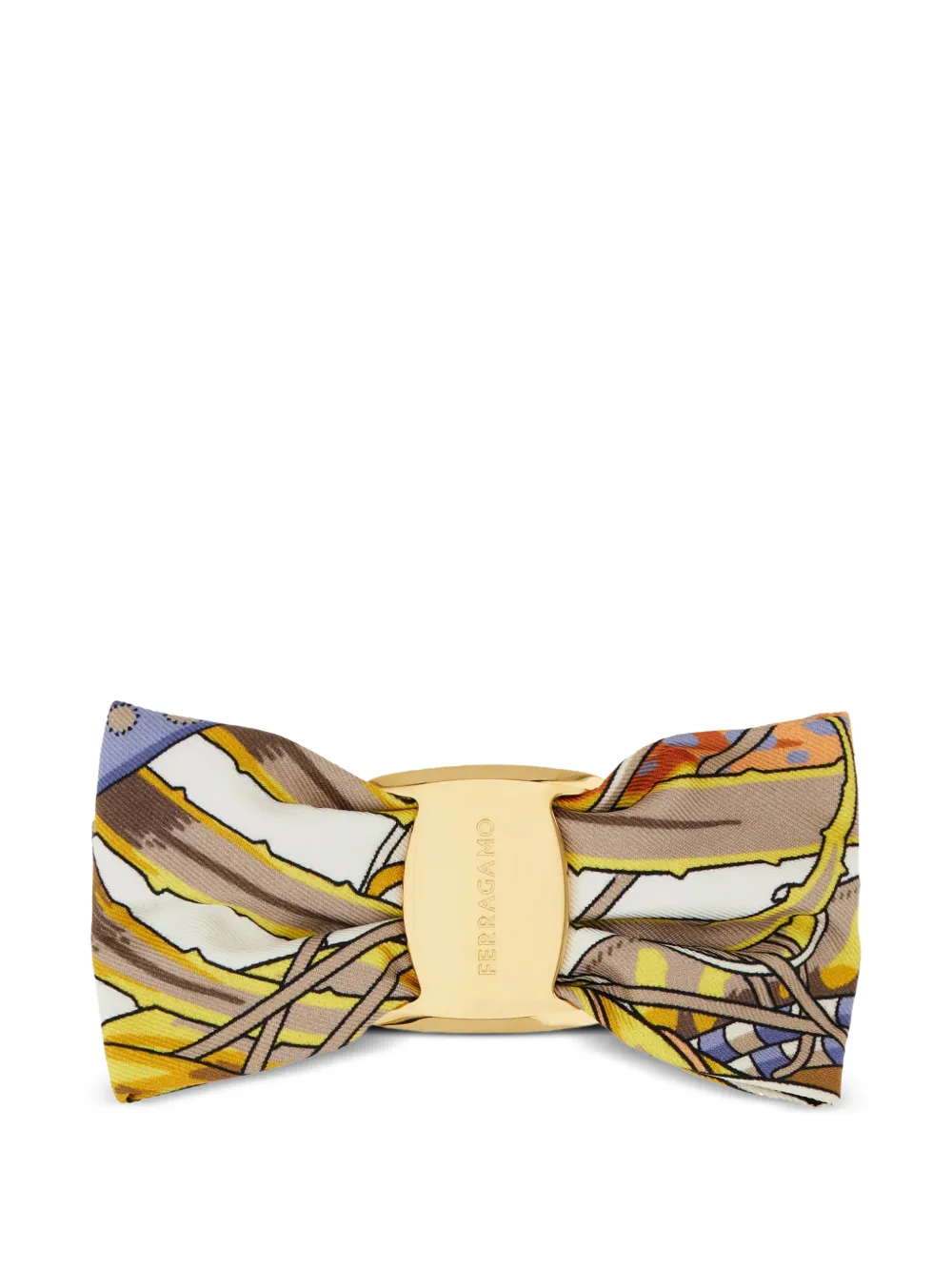Ferragamo bow logo hair clip - Giallo