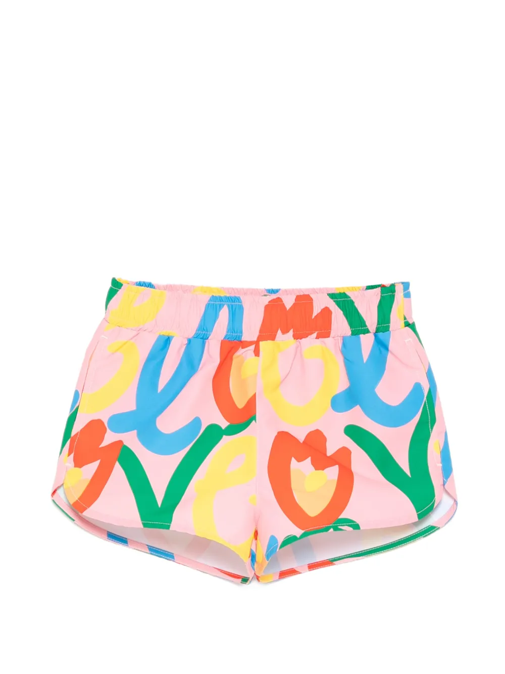 Stella McCartney Kids love motif swimwear shorts - Rosa