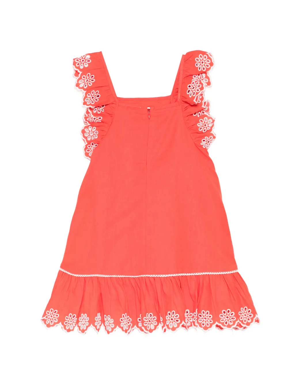 Stella McCartney Kids Jurk met broderie anglaise Oranje