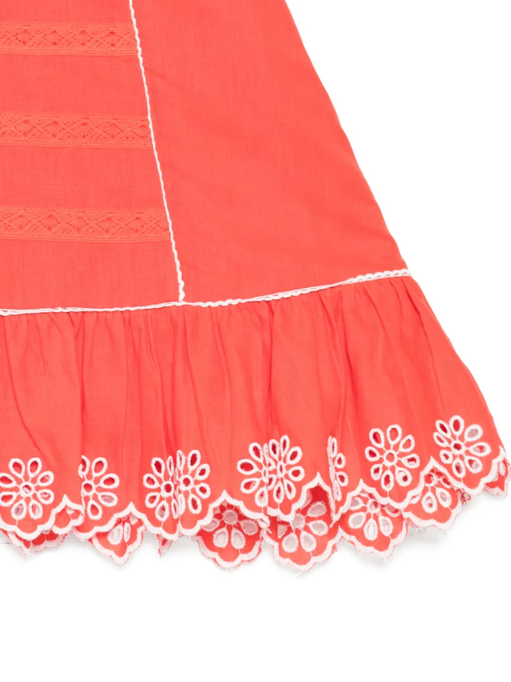 Stella McCartney Kids Jurk met broderie anglaise Oranje