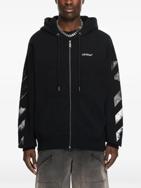 Off-White Moletom Metal Arrow com capuz e zíper