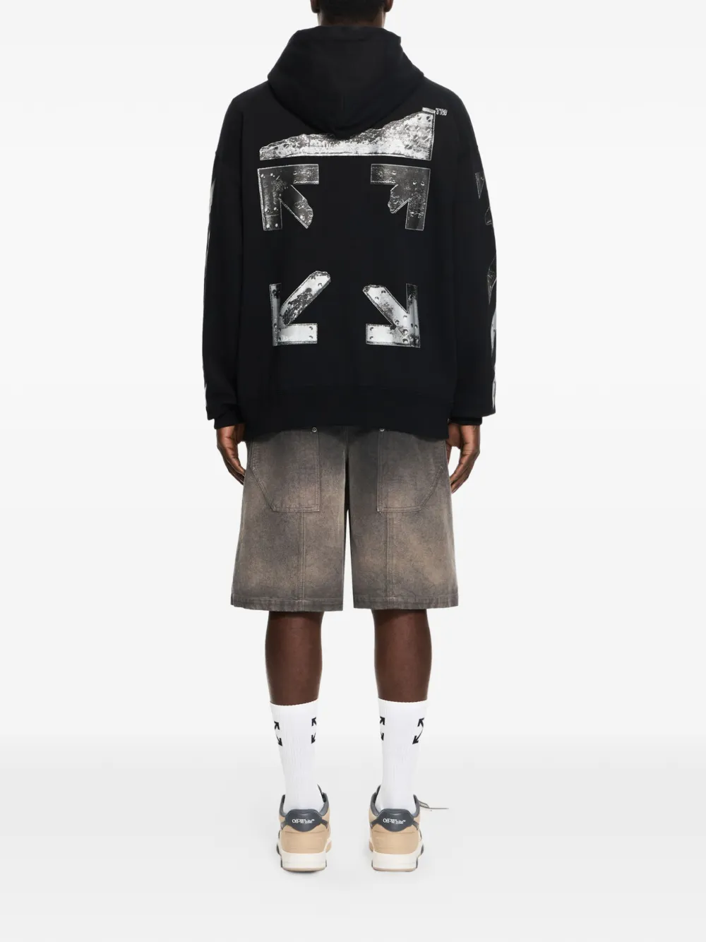 Off-White Metal Arrow hoodie met rits Zwart