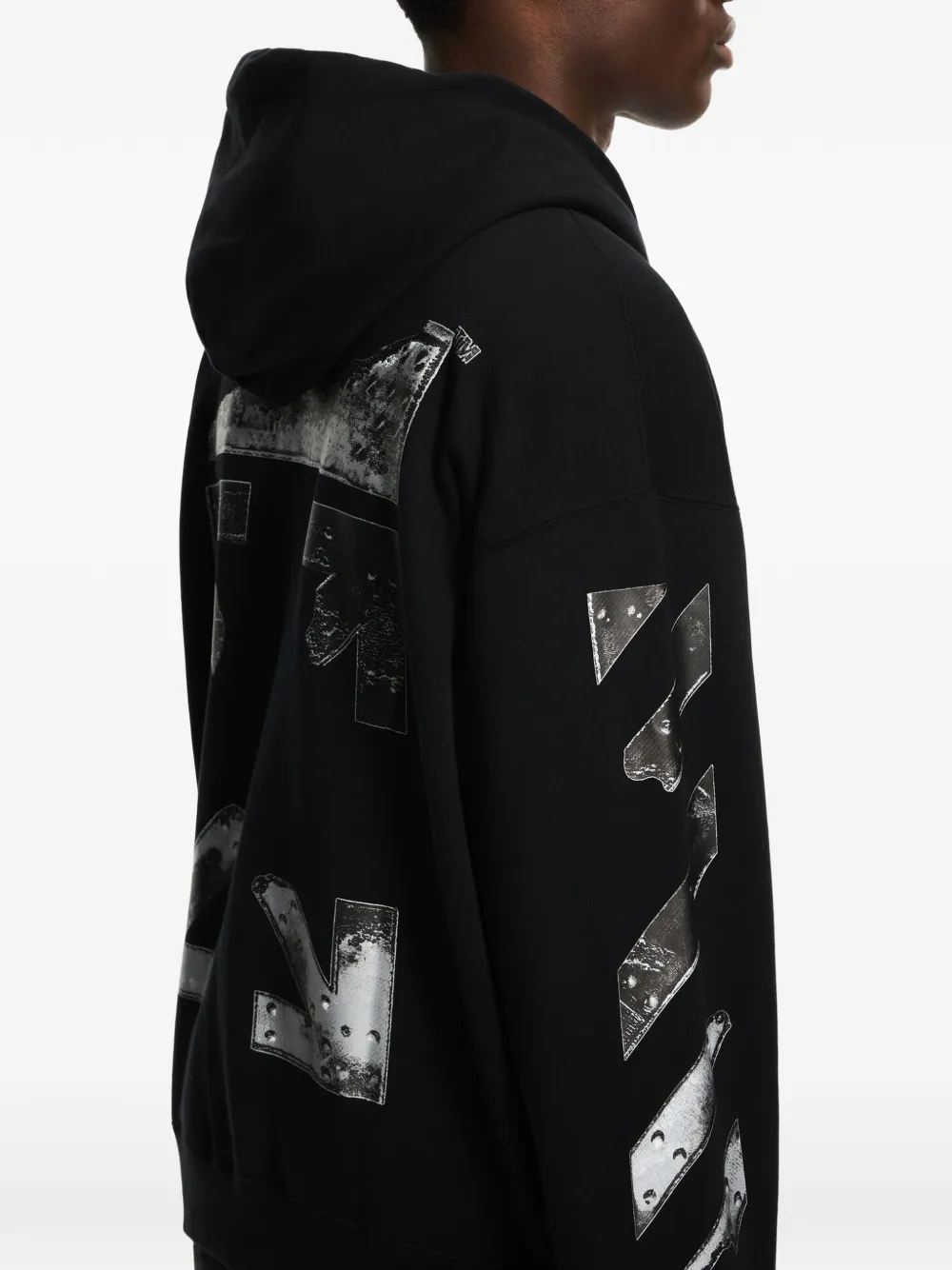 Off-White Metal Arrow hoodie met rits Zwart