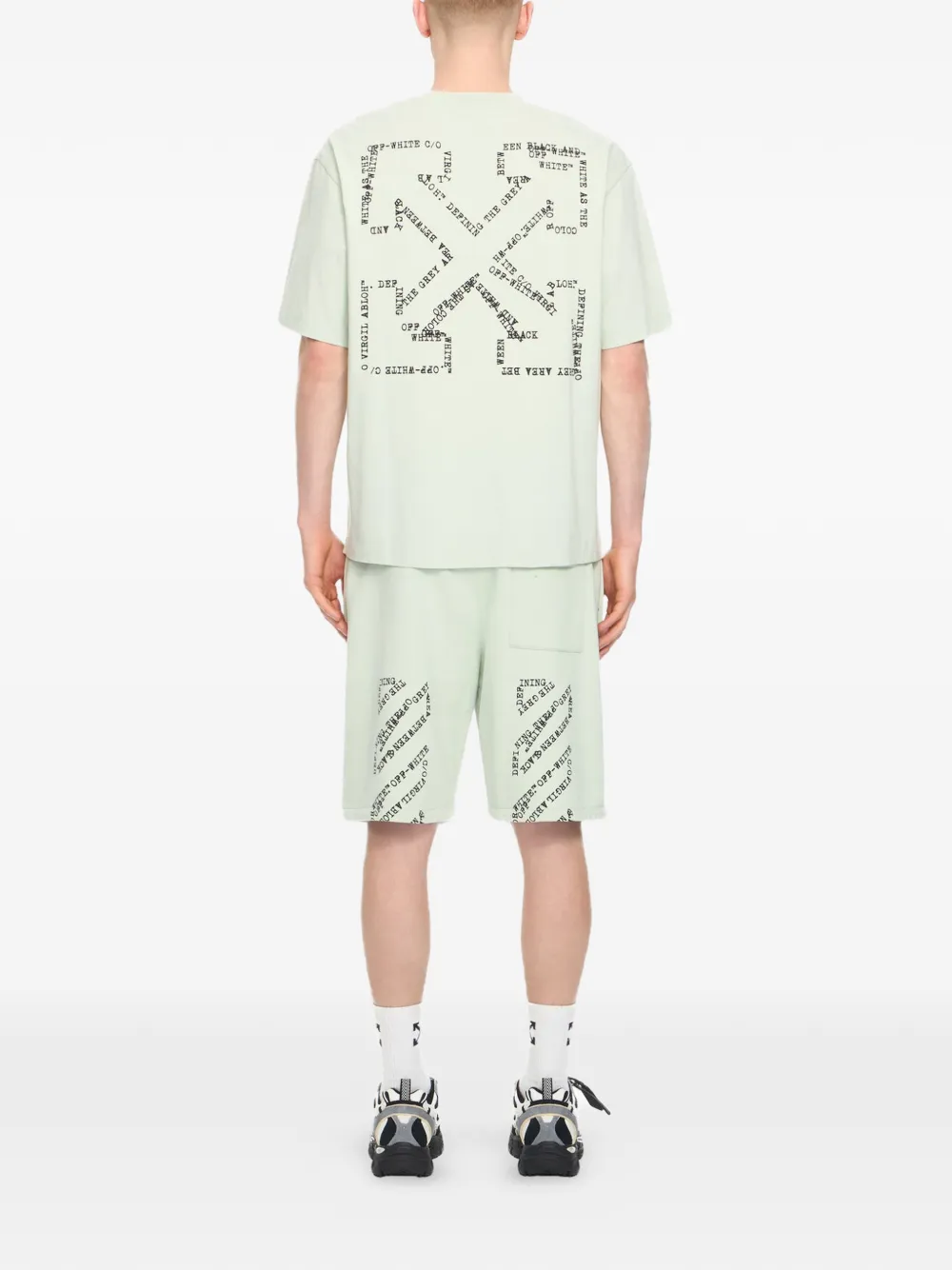 Off-White Arrow T-shirt met ronde hals Groen