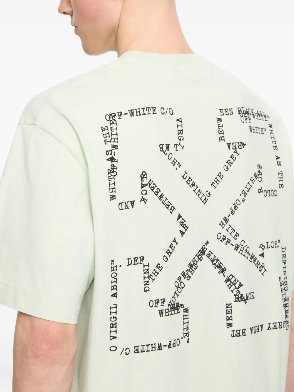 Off-White Arrow T-shirt met ronde hals Groen