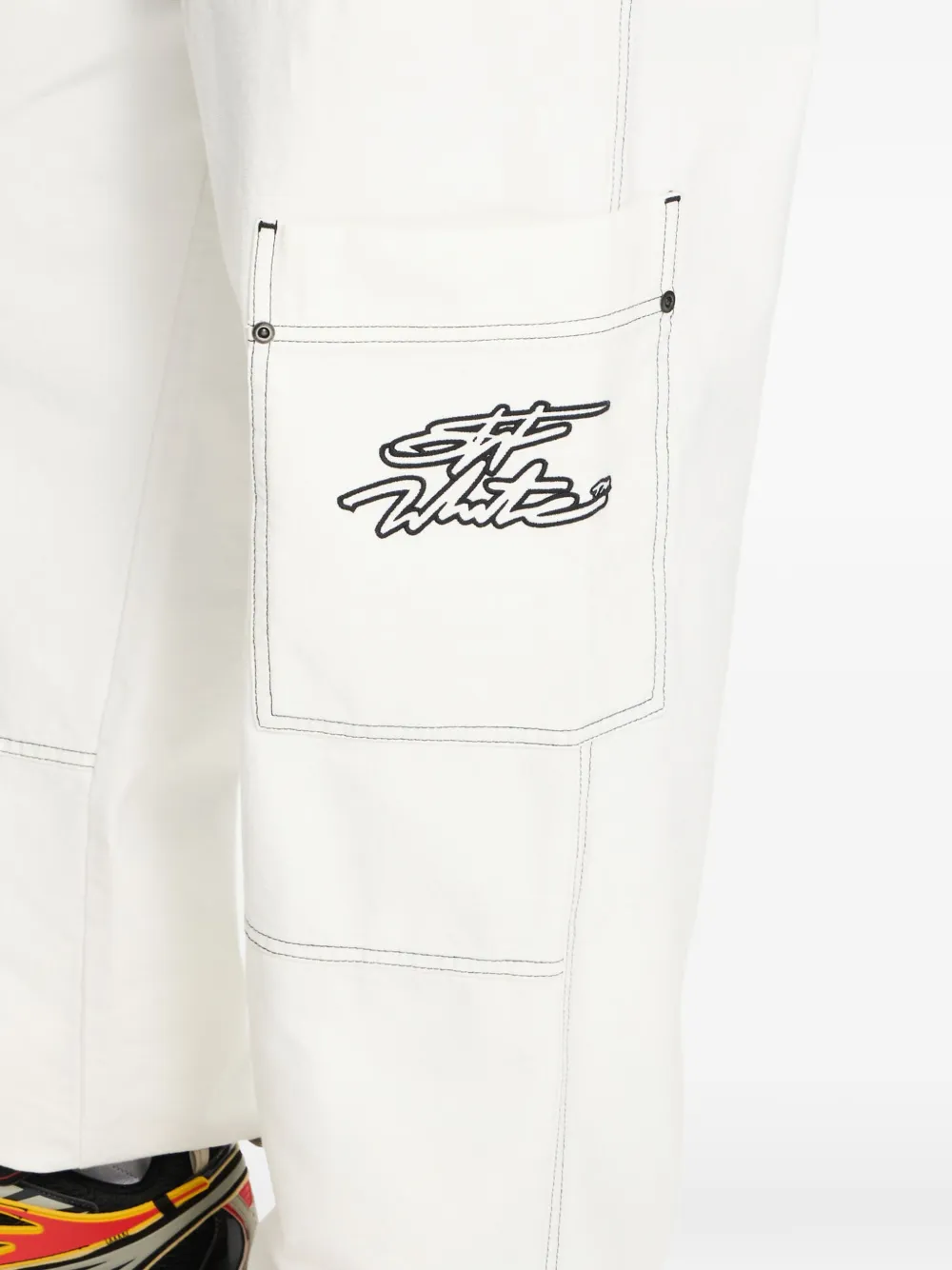 Off-White Script katoenen cargo broek Wit