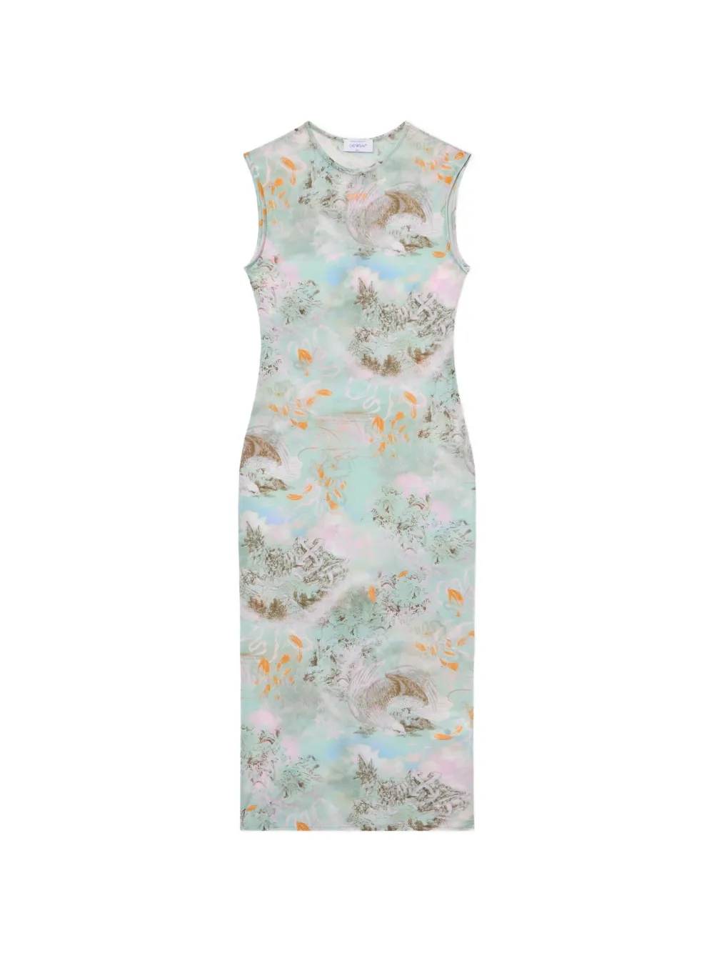 Off-White Abito Storytelling con stampa - Verde