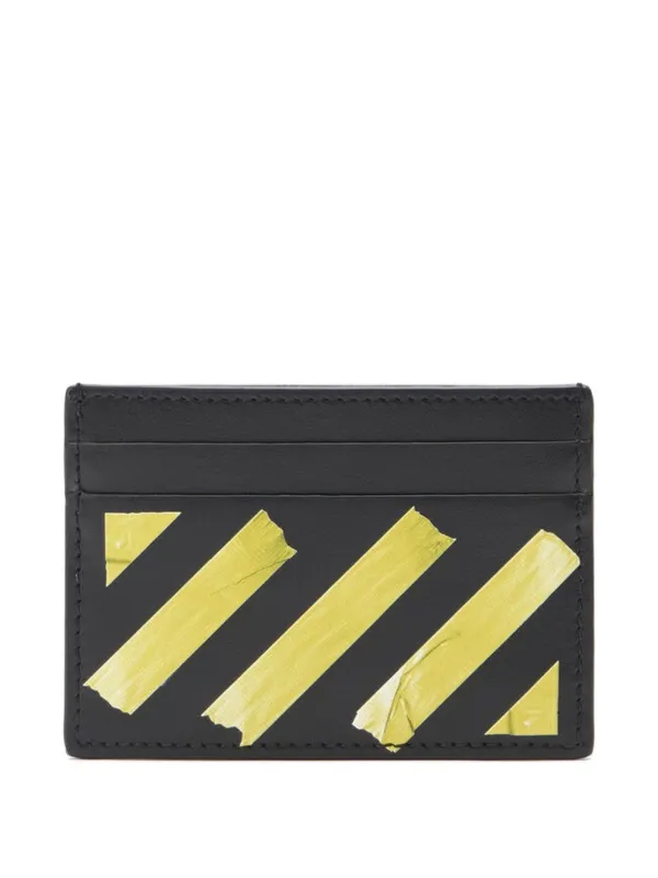 Off-White Diagonal-tape Card Case in Black
