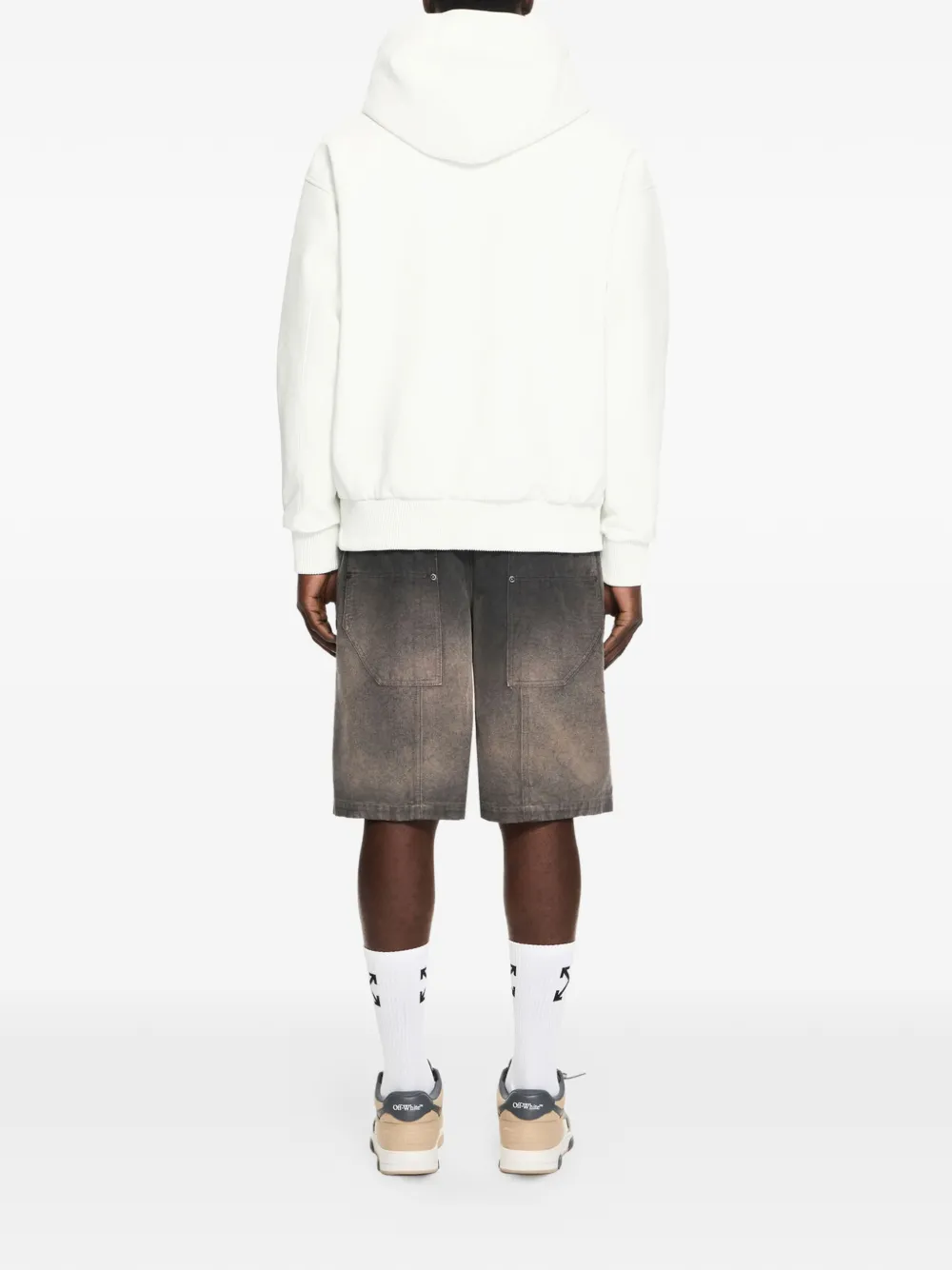  Off-white Royal Team Embroidery Hooded Leather Jacket 