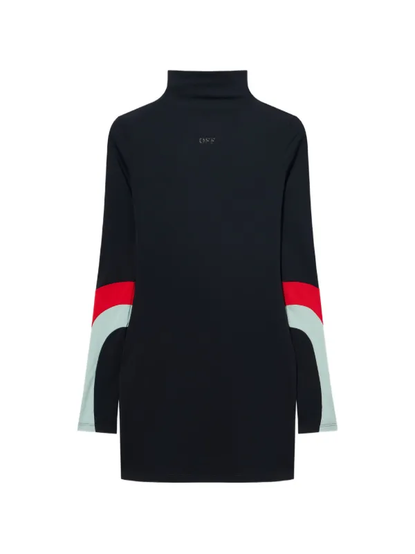 Off-White Long-sleeved Mini Dress in Black