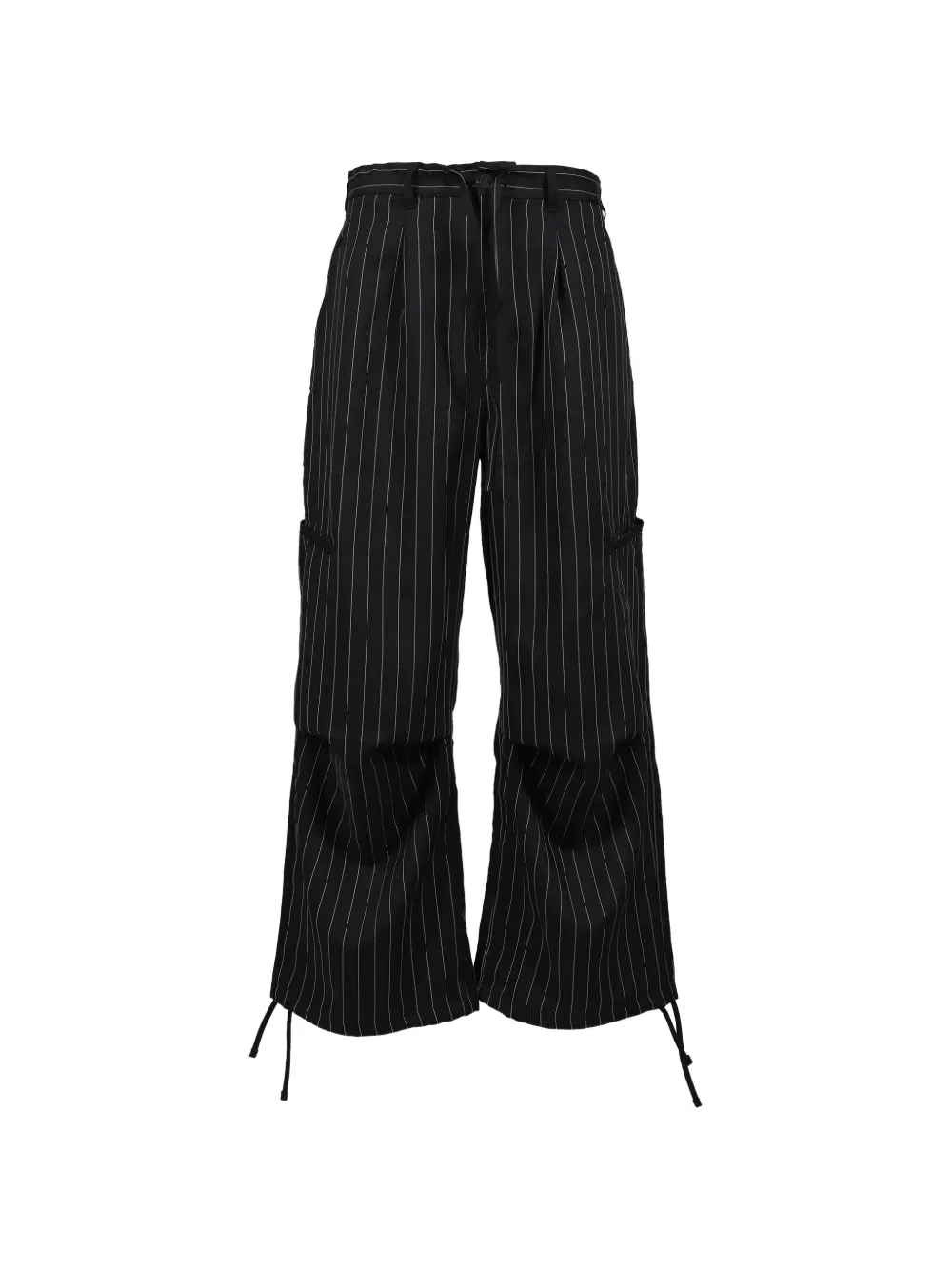 Y-3 pinstripe-pattern drawstring trousers - Nero