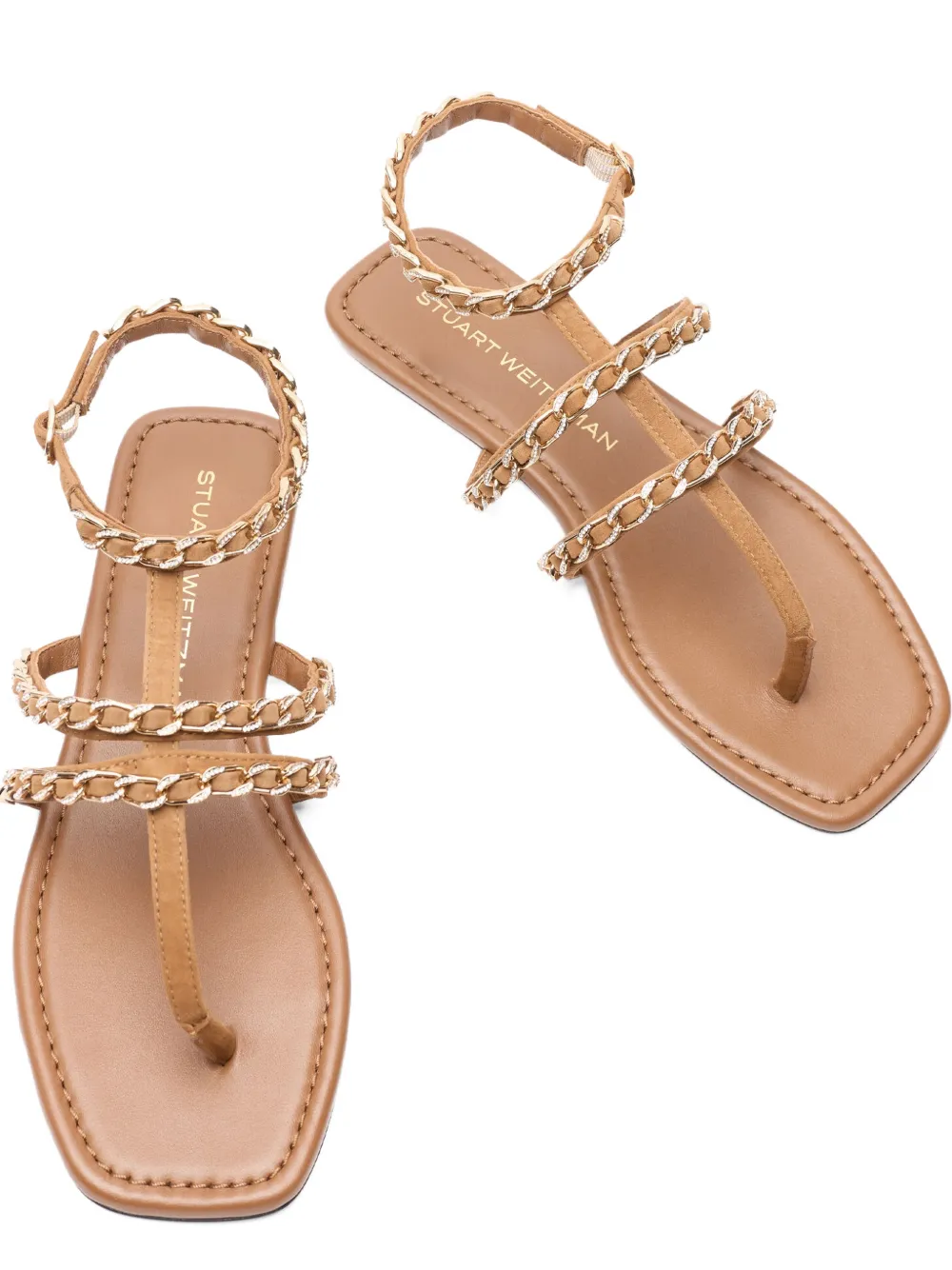 Stuart Weitzman Soluxe sandalen met kristallen Beige