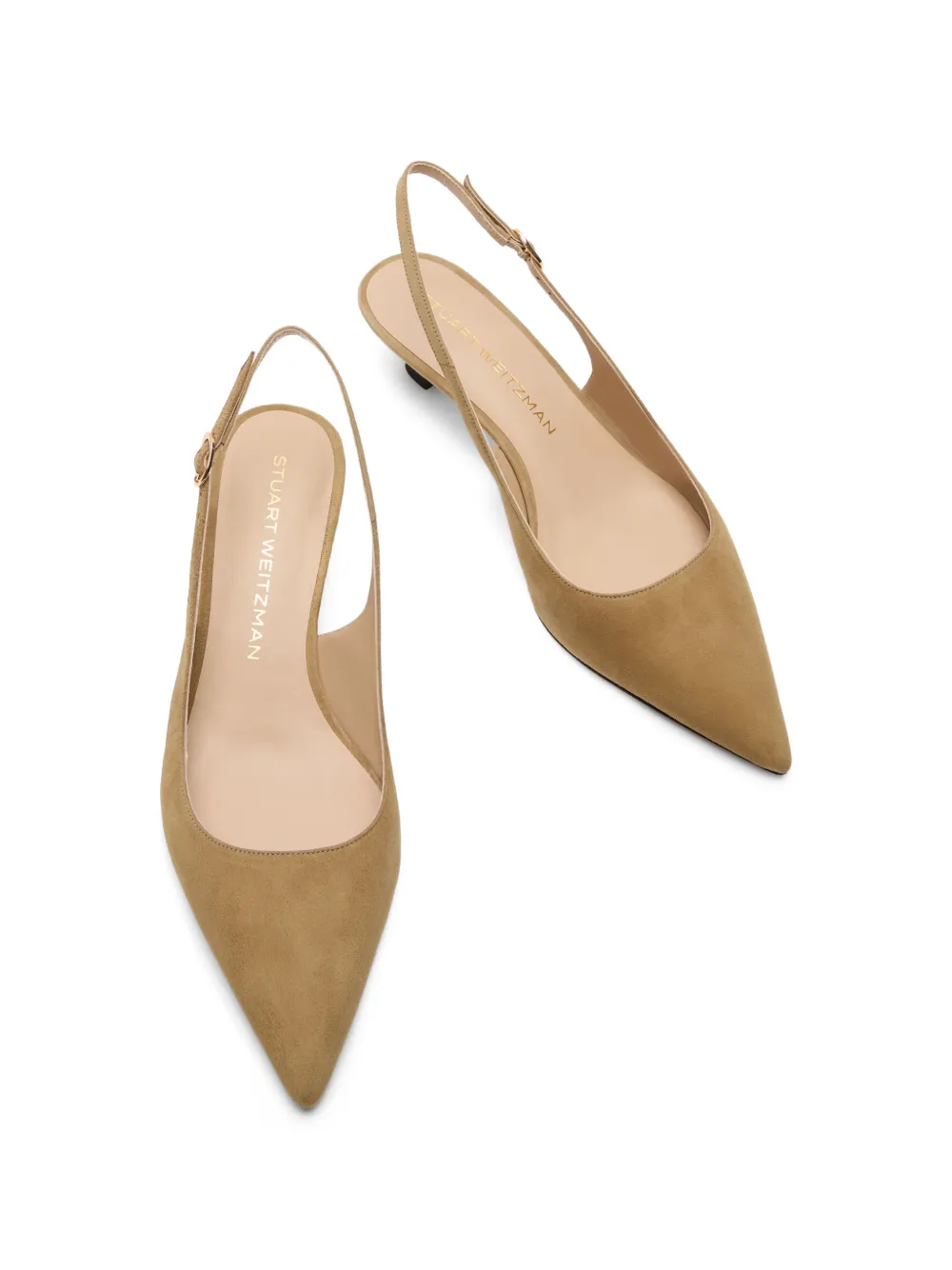 Stuart Weitzman Slingback pumps met puntige neus Beige