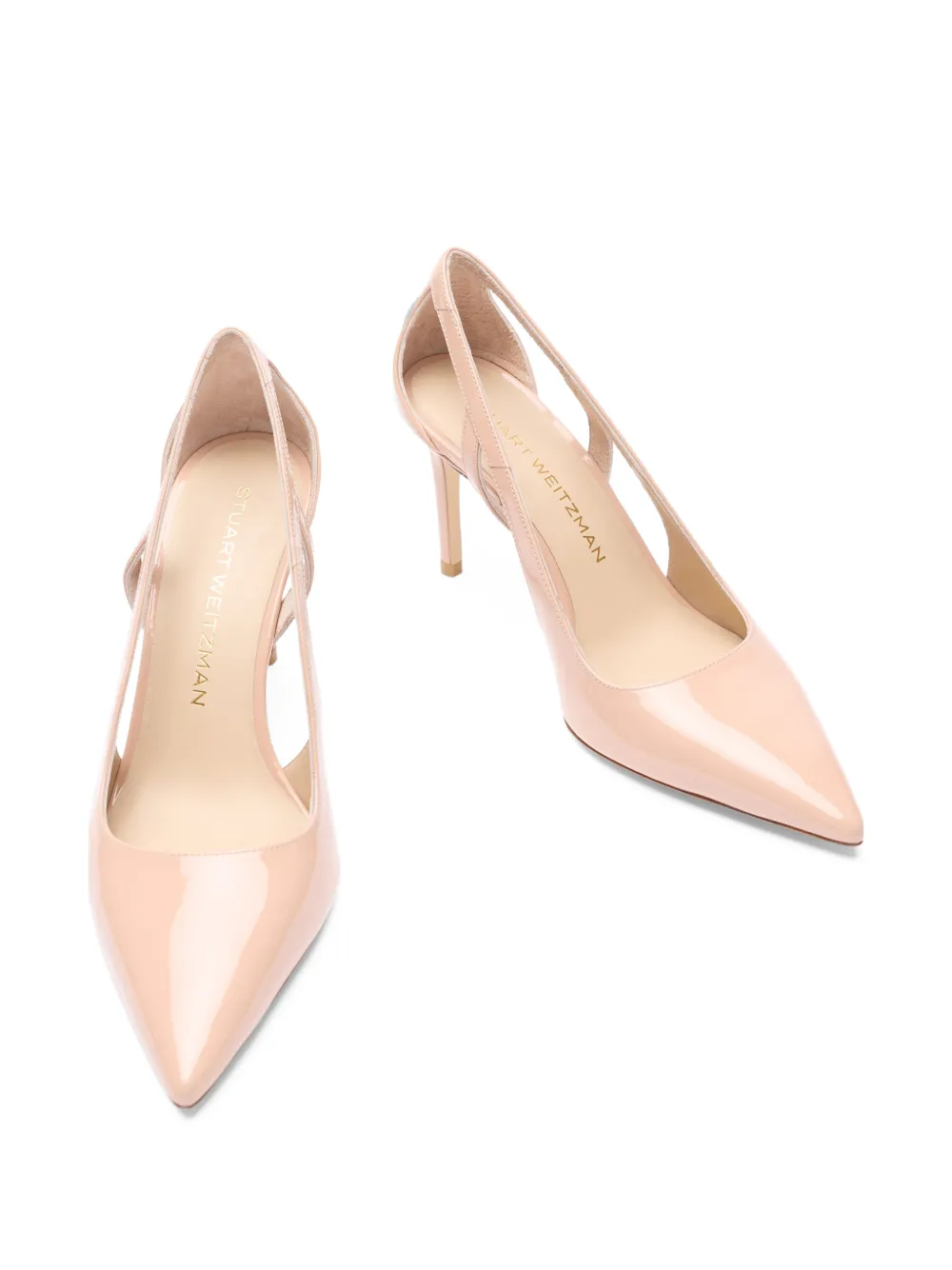 Stuart Weitzman Stuart Power pumps met puntige neus en uitgesneden detail Beige