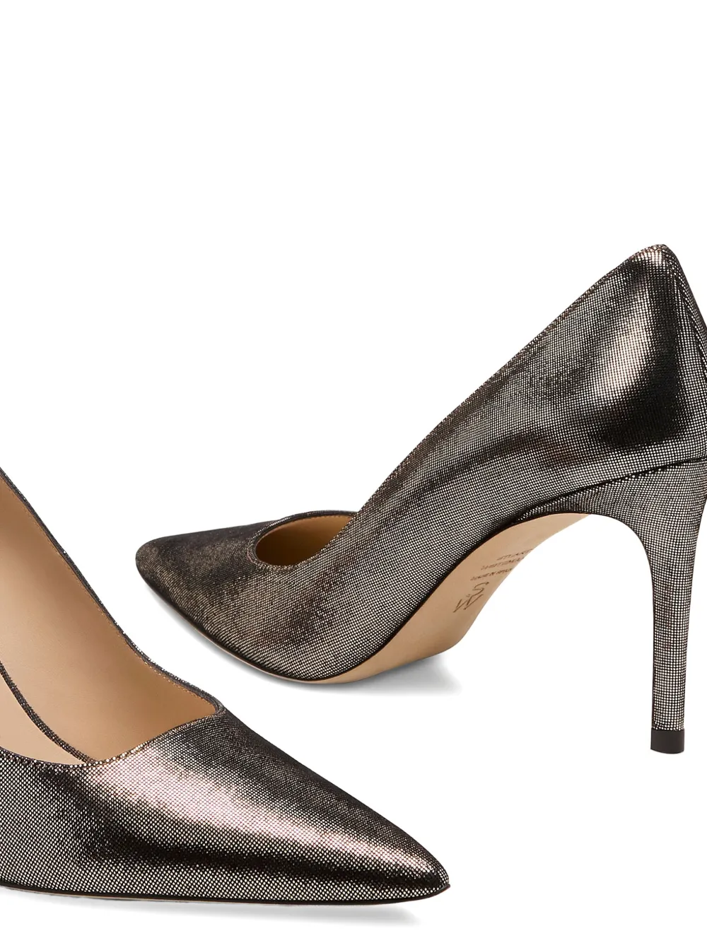 Stuart Weitzman Power pointed pump Zilver